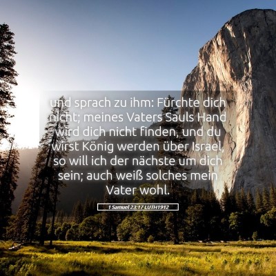 Picture 05 - 1 Samuel 23:17 LUTH1912 - und sprach zu ihm: Fürchte dich nicht; meines - Bible Verse Picture