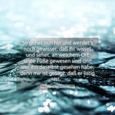 Picture 05 - 1 Samuel 23:22 LUTH1912 - So gehet nun hin und werdet's noch gewisser, daß - Bible Verse Picture