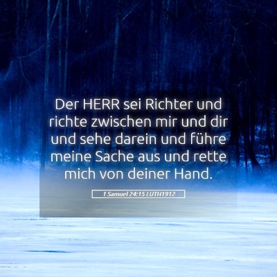 Picture 05 - 1 Samuel 24:15 LUTH1912 - Der HERR sei Richter und richte zwischen mir und - Bible Verse Picture