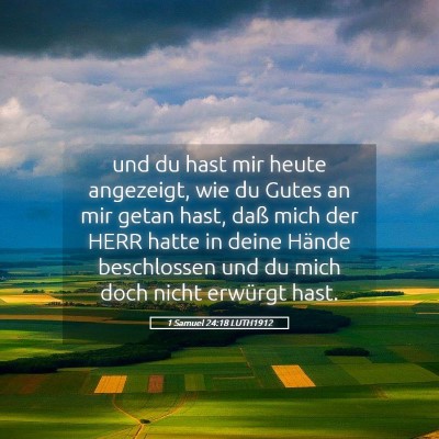 Picture 05 - 1 Samuel 24:18 LUTH1912 - und du hast mir heute angezeigt, wie du Gutes an - Bible Verse Picture