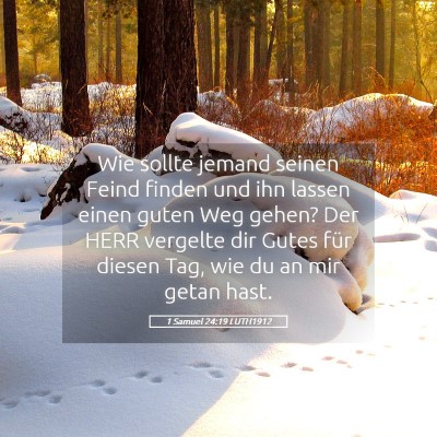 Picture 05 - 1 Samuel 24:19 LUTH1912 - Wie sollte jemand seinen Feind finden und ihn - Bible Verse Picture