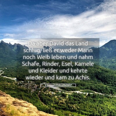 Picture 05 - 1 Samuel 27:9 LUTH1912 - Da aber David das Land schlug, ließ er weder - Bible Verse Picture