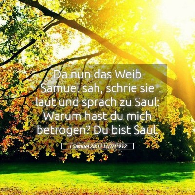 Picture 05 - 1 Samuel 28:12 LUTH1912 - Da nun das Weib Samuel sah, schrie sie laut und - Bible Verse Picture