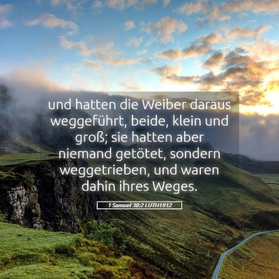 Picture 05 - 1 Samuel 30:2 LUTH1912 - und hatten die Weiber daraus weggeführt, beide, - Bible Verse Picture