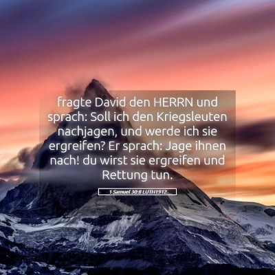 Picture 05 - 1 Samuel 30:8 LUTH1912 - fragte David den HERRN und sprach: Soll ich den - Bible Verse Picture