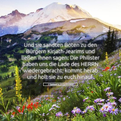 Picture 05 - 1 Samuel 6:21 LUTH1912 - Und sie sandten Boten zu den Bürgern - Bible Verse Picture