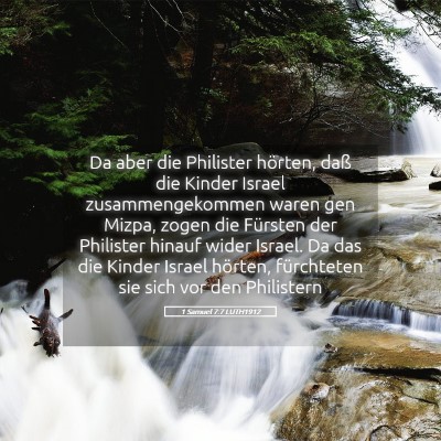 Picture 05 - 1 Samuel 7:7 LUTH1912 - Da aber die Philister hörten, daß die Kinder - Bible Verse Picture