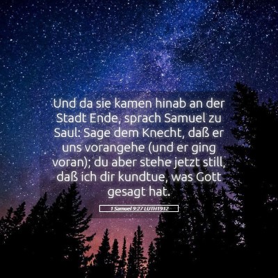 Picture 05 - 1 Samuel 9:27 LUTH1912 - Und da sie kamen hinab an der Stadt Ende, sprach - Bible Verse Picture