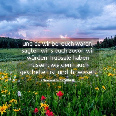 Picture 05 - 1 Thessalonicher 3:4 LUTH1912 - und da wir bei euch waren, sagten wir's euch - Bible Verse Picture