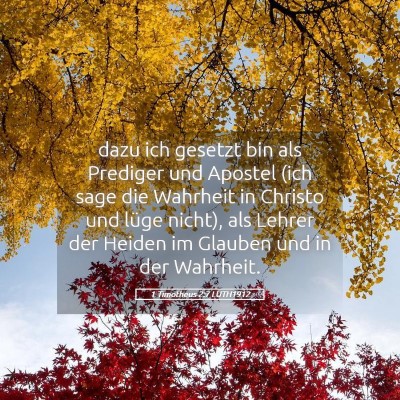 Picture 05 - 1 Timotheus 2:7 LUTH1912 - dazu ich gesetzt bin als Prediger und Apostel - Bible Verse Picture