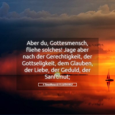 Picture 05 - 1 Timotheus 6:11 LUTH1912 - Aber du, Gottesmensch, fliehe solches! Jage aber - Bible Verse Picture