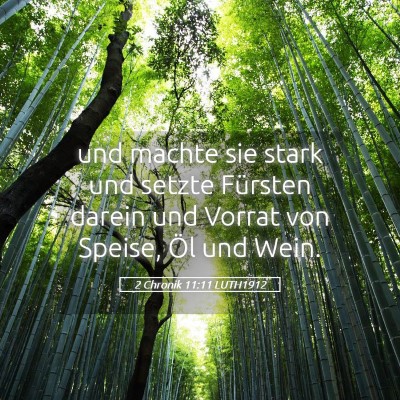 Picture 05 - 2 Chronik 11:11 LUTH1912 - und machte sie stark und setzte Fürsten darein - Bible Verse Picture