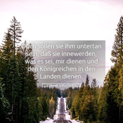 Picture 05 - 2 Chronik 12:8 LUTH1912 - Doch sollen sie ihm untertan sein, daß sie - Bible Verse Picture