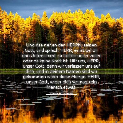Picture 05 - 2 Chronik 14:11 LUTH1912 - Und Asa rief an den HERRN, seinen Gott, und - Bible Verse Picture