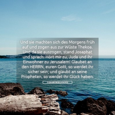 Picture 05 - 2 Chronik 20:20 LUTH1912 - Und sie machten sich des Morgens früh auf und - Bible Verse Picture