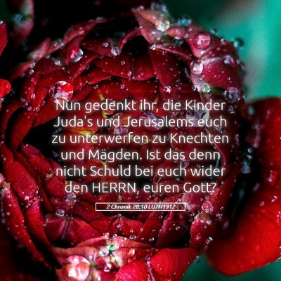 Picture 05 - 2 Chronik 28:10 LUTH1912 - Nun gedenkt ihr, die Kinder Juda's und Jerusalems - Bible Verse Picture