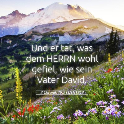 Picture 05 - 2 Chronik 29:2 LUTH1912 - Und er tat, was dem HERRN wohl gefiel, wie sein - Bible Verse Picture