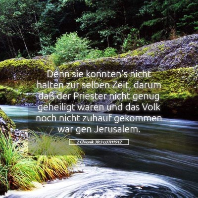 Picture 05 - 2 Chronik 30:3 LUTH1912 - Denn sie konnten's nicht halten zur selben Zeit, - Bible Verse Picture