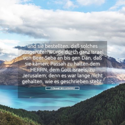 Picture 05 - 2 Chronik 30:5 LUTH1912 - und sie bestellten, daß solches ausgerufen - Bible Verse Picture