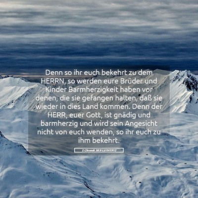 Picture 05 - 2 Chronik 30:9 LUTH1912 - Denn so ihr euch bekehrt zu dem HERRN, so werden - Bible Verse Picture