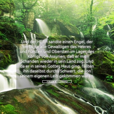 Picture 05 - 2 Chronik 32:21 LUTH1912 - Und der HERR sandte einen Engel, der vertilgte - Bible Verse Picture