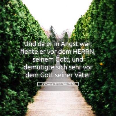 Picture 05 - 2 Chronik 33:12 LUTH1912 - Und da er in Angst war, flehte er vor dem HERRN, - Bible Verse Picture