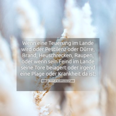Picture 05 - 2 Chronik 6:28 LUTH1912 - Wenn eine Teuerung im Lande wird oder Pestilenz - Bible Verse Picture