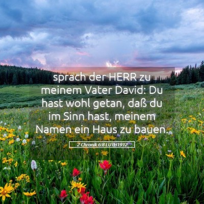 Picture 05 - 2 Chronik 6:8 LUTH1912 - sprach der HERR zu meinem Vater David: Du hast - Bible Verse Picture