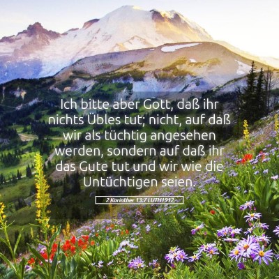 Picture 05 - 2 Korinther 13:7 LUTH1912 - Ich bitte aber Gott, daß ihr nichts Übles tut; - Bible Verse Picture