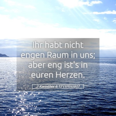 Picture 05 - 2 Korinther 6:12 LUTH1912 - Ihr habt nicht engen Raum in uns; aber eng ist's - Bible Verse Picture