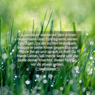 Picture 05 - 2 Könige 1:13 LUTH1912 - Da sandte er wiederum den dritten Hauptmann über - Bible Verse Picture