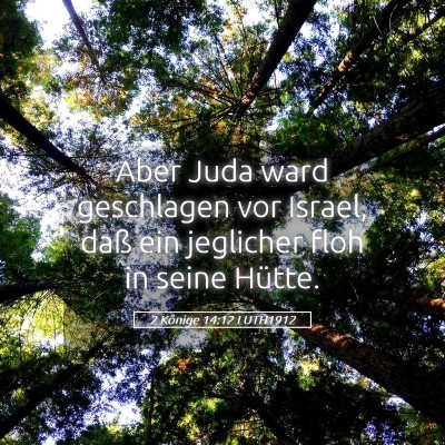 Picture 05 - 2 Könige 14:12 LUTH1912 - Aber Juda ward geschlagen vor Israel, daß ein - Bible Verse Picture