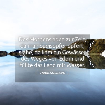 Picture 05 - 2 Könige 3:20 LUTH1912 - Des Morgens aber, zur Zeit, da man Speisopfer - Bible Verse Picture