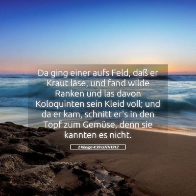 Picture 05 - 2 Könige 4:39 LUTH1912 - Da ging einer aufs Feld, daß er Kraut läse, und - Bible Verse Picture