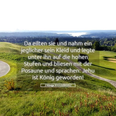 Picture 05 - 2 Könige 9:13 LUTH1912 - Da eilten sie und nahm ein jeglicher sein Kleid - Bible Verse Picture