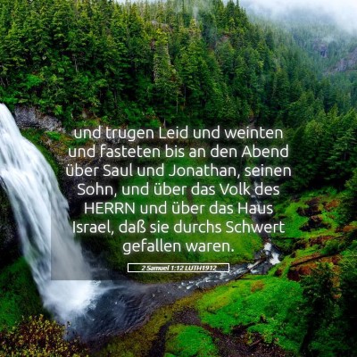 Picture 05 - 2 Samuel 1:12 LUTH1912 - und trugen Leid und weinten und fasteten bis an - Bible Verse Picture