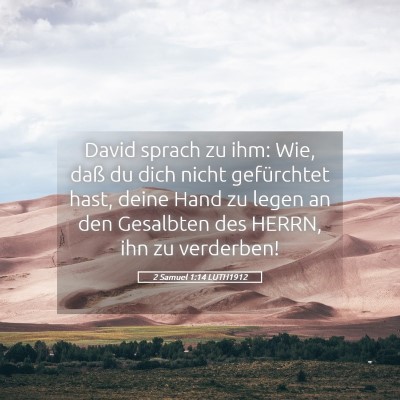 Picture 05 - 2 Samuel 1:14 LUTH1912 - David sprach zu ihm: Wie, daß du dich nicht - Bible Verse Picture