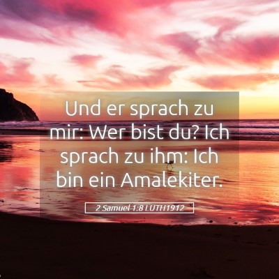 Picture 05 - 2 Samuel 1:8 LUTH1912 - Und er sprach zu mir: Wer bist du? Ich sprach zu - Bible Verse Picture