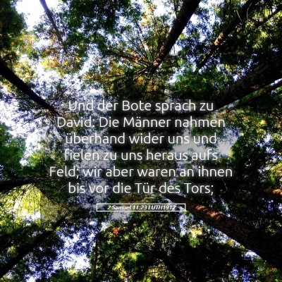 Picture 05 - 2 Samuel 11:23 LUTH1912 - Und der Bote sprach zu David: Die Männer nahmen - Bible Verse Picture