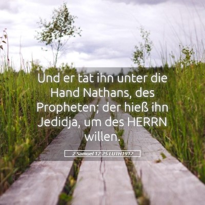 Picture 05 - 2 Samuel 12:25 LUTH1912 - Und er tat ihn unter die Hand Nathans, des - Bible Verse Picture