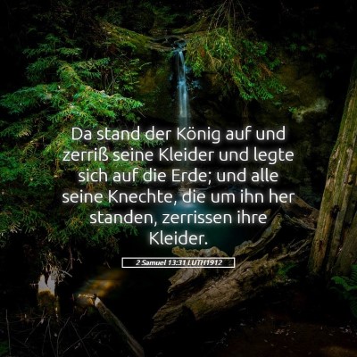 Picture 05 - 2 Samuel 13:31 LUTH1912 - Da stand der König auf und zerriß seine Kleider - Bible Verse Picture