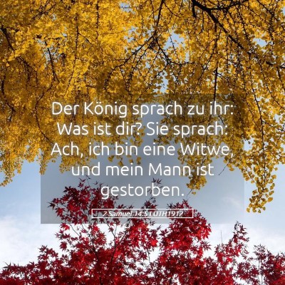 Picture 05 - 2 Samuel 14:5 LUTH1912 - Der König sprach zu ihr: Was ist dir? Sie - Bible Verse Picture