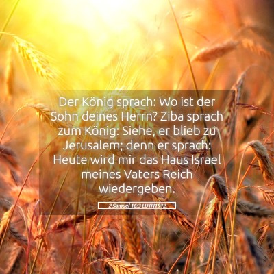 Picture 05 - 2 Samuel 16:3 LUTH1912 - Der König sprach: Wo ist der Sohn deines Herrn? - Bible Verse Picture