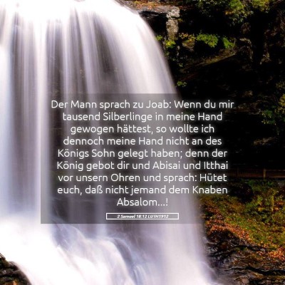 Picture 05 - 2 Samuel 18:12 LUTH1912 - Der Mann sprach zu Joab: Wenn du mir tausend - Bible Verse Picture