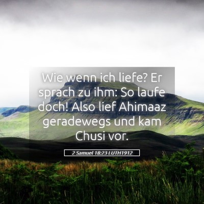 Picture 05 - 2 Samuel 18:23 LUTH1912 - Wie wenn ich liefe? Er sprach zu ihm: So laufe - Bible Verse Picture