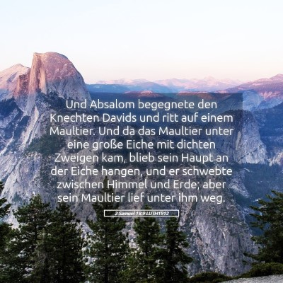 Picture 05 - 2 Samuel 18:9 LUTH1912 - Und Absalom begegnete den Knechten Davids und - Bible Verse Picture