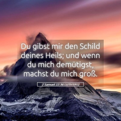 Picture 05 - 2 Samuel 22:36 LUTH1912 - Du gibst mir den Schild deines Heils; und wenn du - Bible Verse Picture