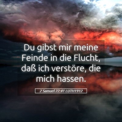 Picture 05 - 2 Samuel 22:41 LUTH1912 - Du gibst mir meine Feinde in die Flucht, daß ich - Bible Verse Picture