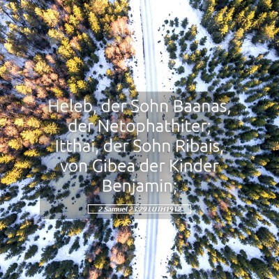 Picture 05 - 2 Samuel 23:29 LUTH1912 - Heleb, der Sohn Baanas, der Netophathiter; - Bible Verse Picture