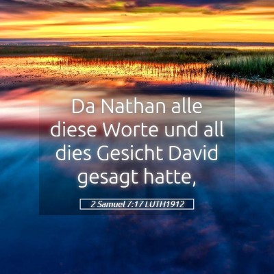 Picture 05 - 2 Samuel 7:17 LUTH1912 - Da Nathan alle diese Worte und all dies Gesicht - Bible Verse Picture